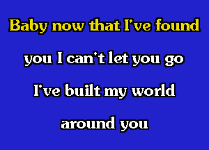 Baby now that I've found
you I can't let you go
I've built my world

around you