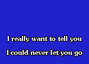 I really want to tell you

I could never let you go