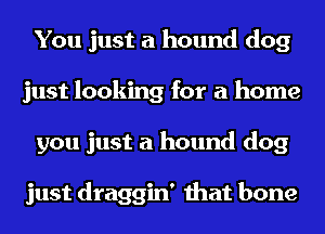 You just a hound dog
just looking for a home
you just a hound dog

just draggin' that bone