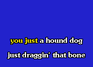you just a hound dog

just draggin' mat bone