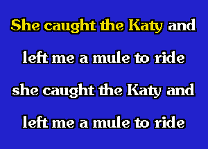 She caught the Katy and

left me a mule to ride
she caught the Katy and

left me a mule to ride