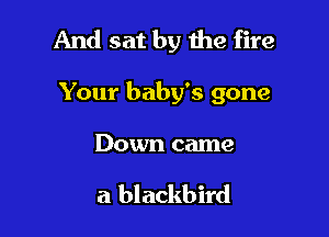And sat by 1119 fire

Your baby's gone

Down came

a blackbird
