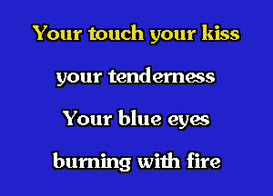 Your touch your kiss
your tenderness

Your blue eyes

burning with fire I