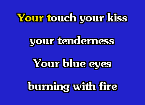 Your touch your kiss
your tenderness

Your blue eyes

burning with fire I