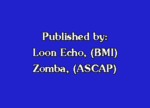 Published byz
Loon Echo, (BM!)

Zomba, (ASCAP)