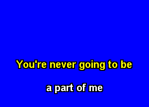 You're never going to be

a part of me