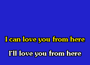 I can love you from here

I'll love you from here