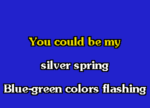 You could be my

silver spring

Blue-green colors flashing