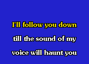 I'll follow you down

till the sound of my

voice will haunt you