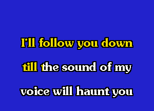 I'll follow you down

till the sound of my

voice will haunt you