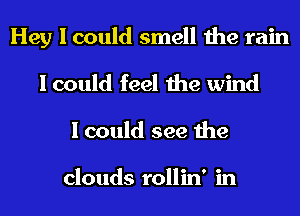 Hey I could smell the rain
I could feel the wind
I could see the

clouds rollin' in