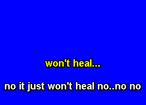won't heal...

no it just won't heal no..no no