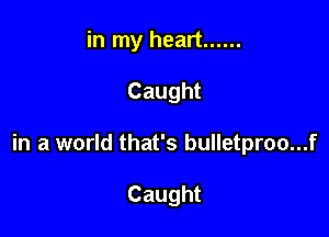 in my heart ......

Caught

in a world that's bulletproo...f

Caught