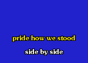 pride how we stood

side by side