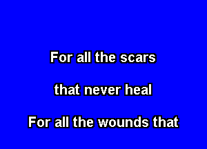 For all the scars

that never heal

For all the wounds that