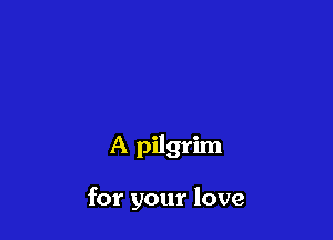 A pilgrim

for your love