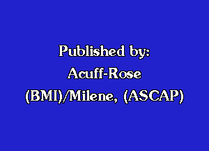 Published by
Acuff-Rose

(BMImmlene, (ASCAP)