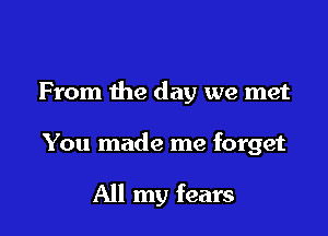 From the day we met

You made me forget

All my fears
