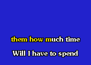 them how much time

Will I have to spend