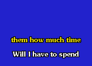 them how much time

Will I have to spend