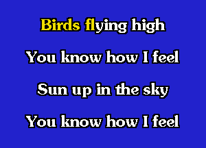Birds flying high
You know how I feel

Sun up in the sky

You know how I feel I