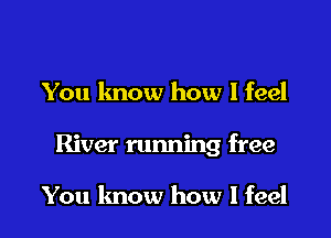 You know how I feel

River running free

You know how I feel