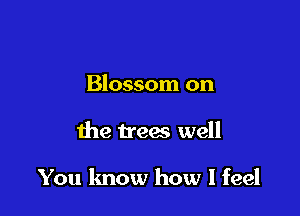 Blossom on

the trees well

You know how I feel