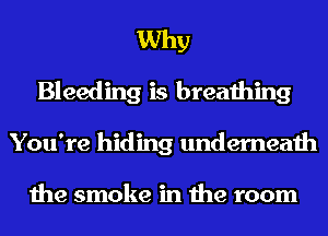 Why
Bleeding is breathing
You're hiding underneath

the smoke in the room