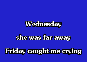 Wednesday

she was far away

Friday caught me crying