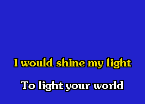 I would shine my light

To light your world