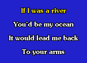 If I was a river

You'd be my ocean

It would lead me back

To your arms