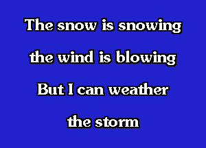 The snow is snowing
the wind is blowing
But I can weather

the storm
