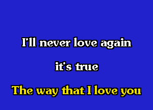 Fll never love again

it's true

The way that I love you