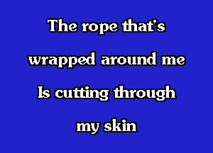 The rope that's
wrapped around me
Is cutting through

my skin