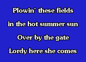 Plowin' these fields

in the hot summer sun
Over by the gate

Lordy here she comes