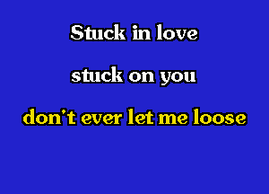 Stuck in love

stuck on you

don't ever let me loose