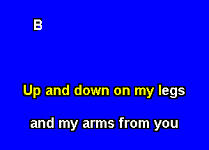 Up and down on my legs

and my arms from you