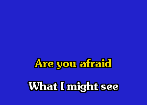 Are you afraid

What I might see