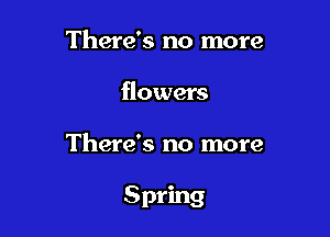 There's no more
flowers

There's no more

Spring