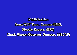 Published byz
SmylA'I'V Tmc. Careers-BMG,

Floyd's Dream, (BMI)
Chuck Wagon Gourmet. Famous, (ASCAP)