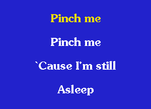 Pinch me

Pinch me

Cause I'm still

Asleep
