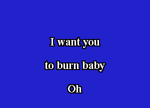 I want you

to burn baby

on
