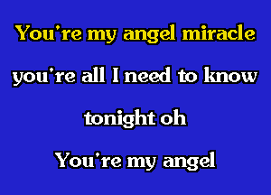 You're my angel miracle
you're all I need to know
tonight oh

You're my angel