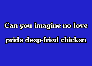 Can you imagine no love

pride deep-fried chicken