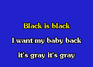 Black is black

I want my baby back

it's gray it's gray