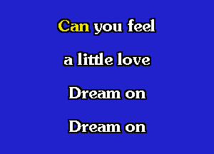 Can you feel

a littie love
Dream on

Dream on
