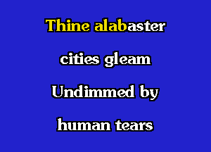 Thine alabaster

citias gleam

Undimmed by

human tears