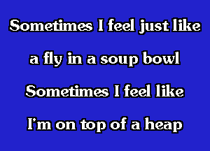 Sometimes I feel just like
a fly in a soup bowl
Sometimes I feel like

I'm on top of a heap