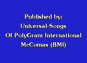 Published bgn

Universal-Songs

Of PolyGram International
McComas (BMI)
