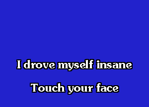 I drove myself insane

Touch your face